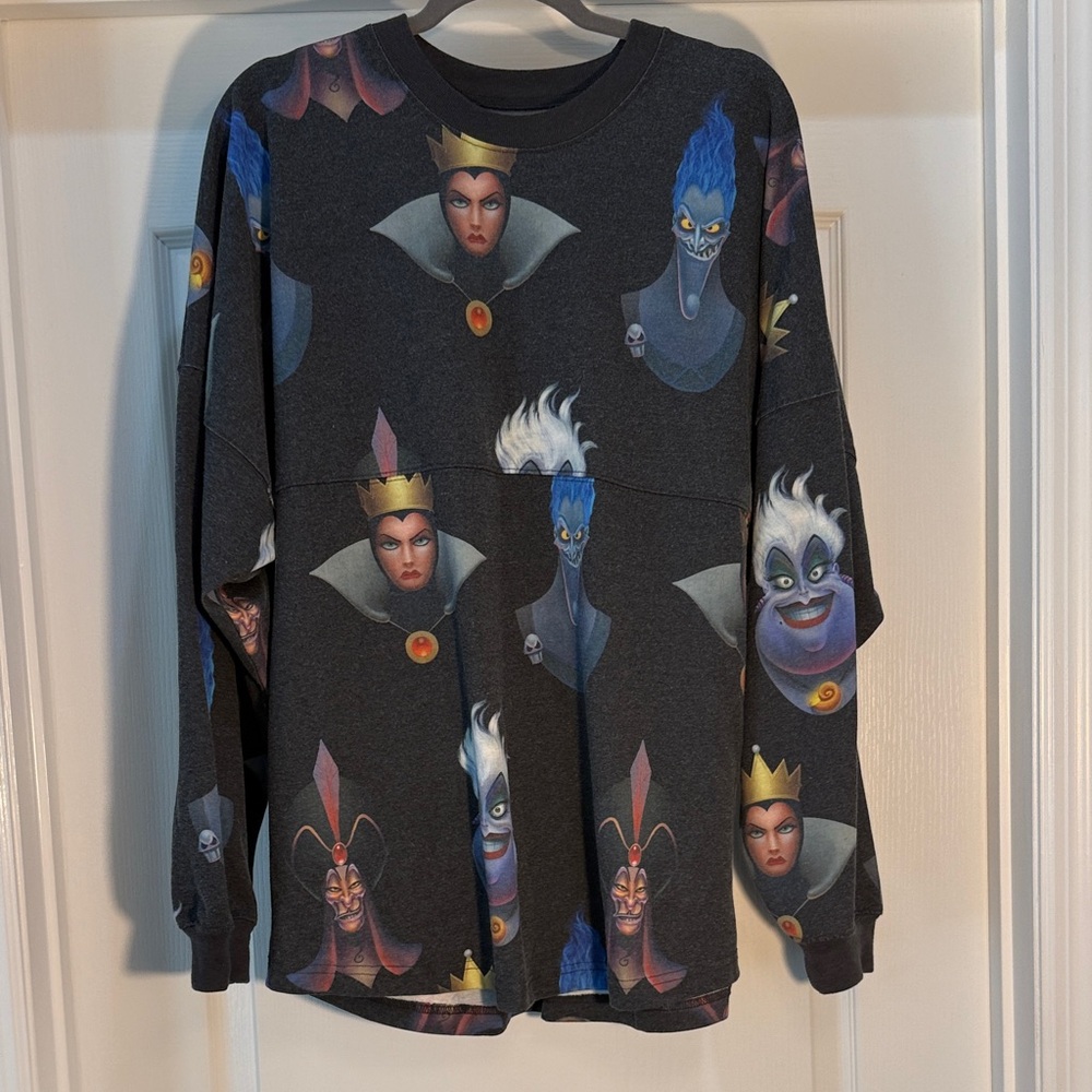 Disney Villains Up To No GoodBlack and Blue Crewneck Sweater Size L
